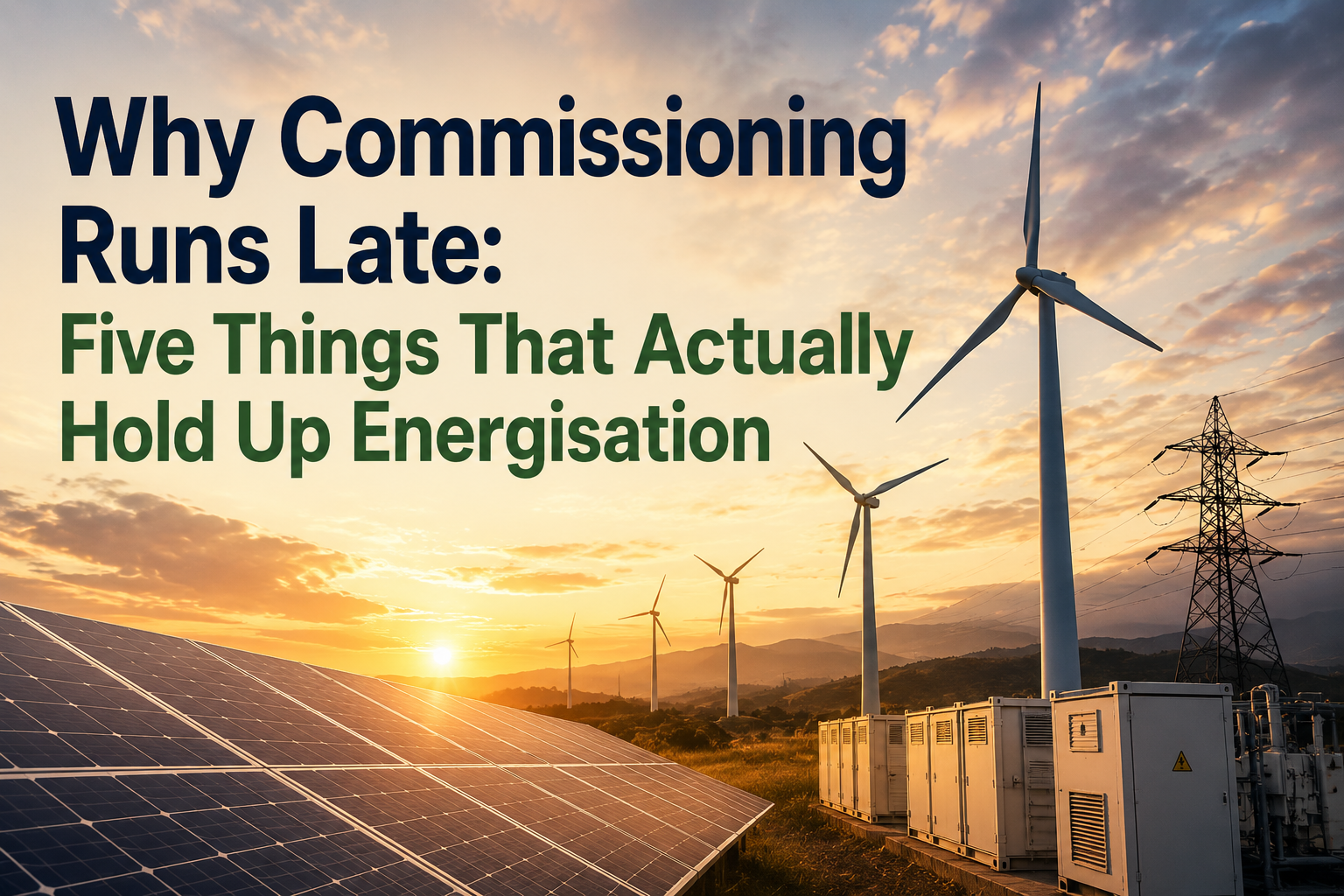 Why commissioning runs late: five things that actually hold up energisation